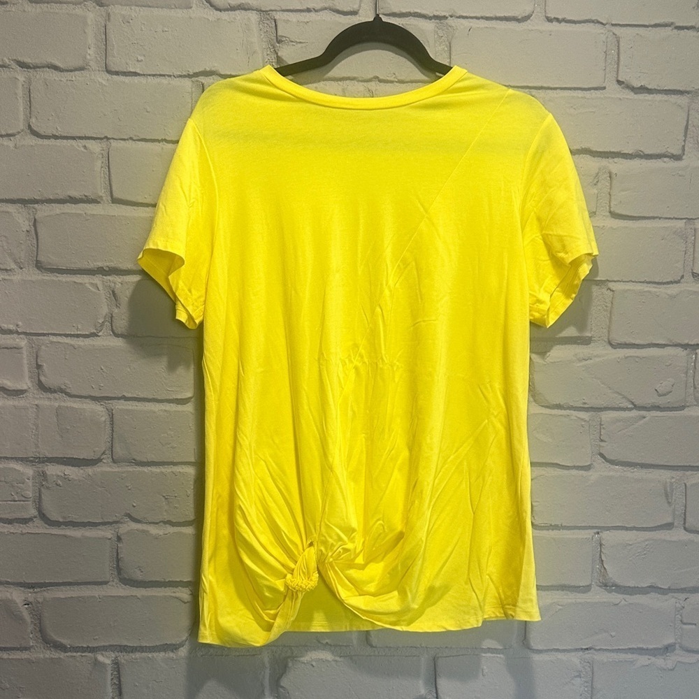 NEW St. John's Bay Bright Yellow Knotted Tee size L